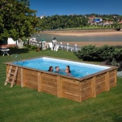 PONTAQUA TIMBER szögletes fa medence 6,0 x 4,0 x 1,33 m