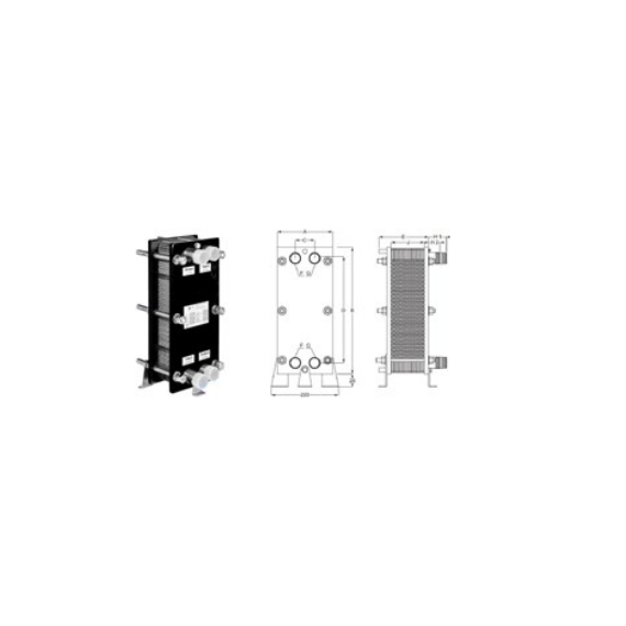 Lemezes hőcserélő - AISI316 G-PWT-VA 70 - 55 °C / 74 kW