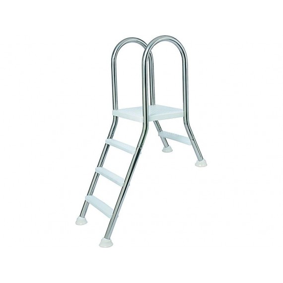 Kétágú rozsdamentes létra 4 + 4 fokos, 1,2m magasságig