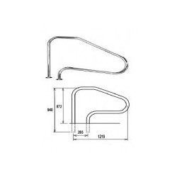Korlát, 817 x 762mm AISI316