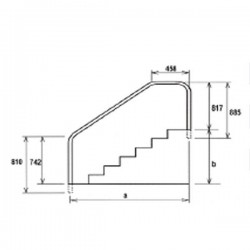 Korlát, 660 x 1219mm AISI316