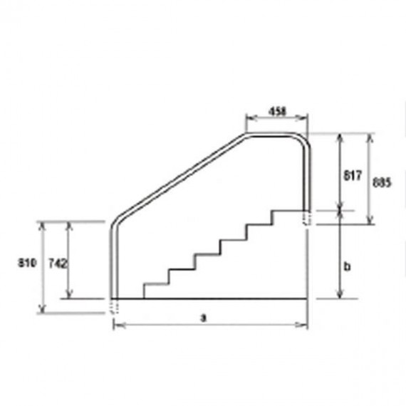 Korlát, 1169 x 1829mm AISI316