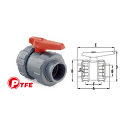 Golyóscsap PTFE BB D25