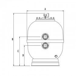 Üvegszálerősítéses poliészter tartály kezelőszeleppel D500